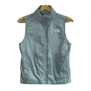 The North Face women’s winter warm insulated vest silver blue small slim fit